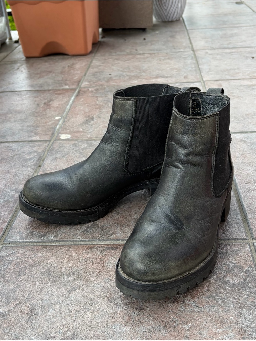 Black Leather Like Chelsea Ankle Boots Men’s